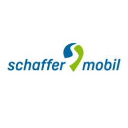 Schaffer Mobil logo with a blue-green symbol on a white background