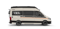 Carado camper van in side view with pop-up roof and X-edition design
