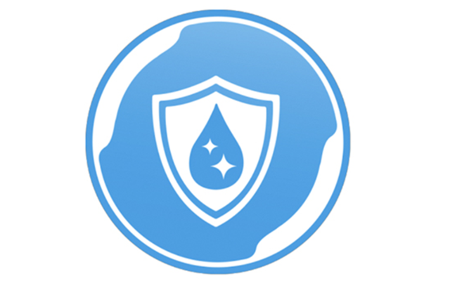 Blau-weißes Symbol mit Tropfen steht für die Entfernung von 99,99 Prozent der Bakterien durch den HYMER clearliQ travel Wasserfilter im Wohnmobil.